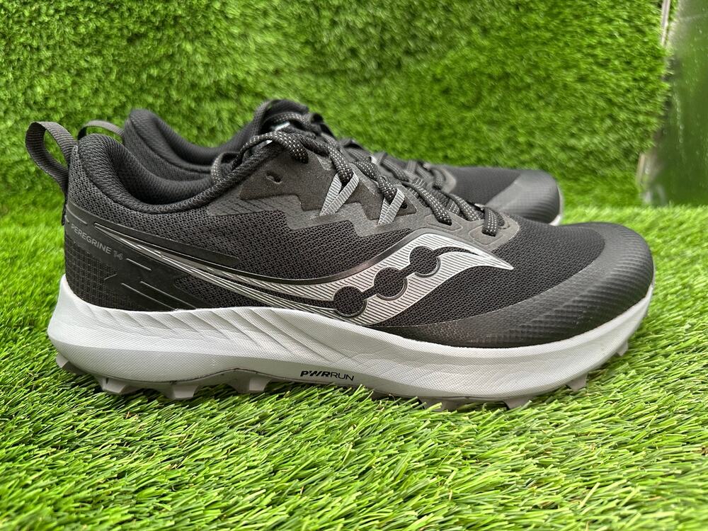 Saucony Peregrine 14 S20916-100 Athletic Shoes Men's 10 Black Mesh Trail Running